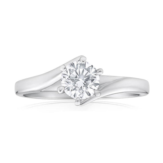 2 Ct Six Prong Set Solitaire Round Cut Real Diamond Wedding Ring