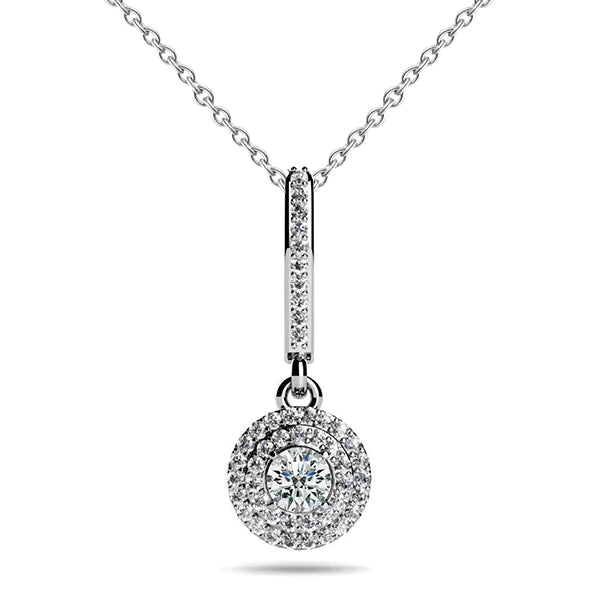2 Ct Sparkling Real Diamonds Enduring Sparkle Drop Pendant Necklace