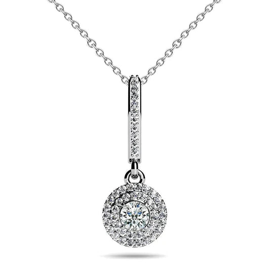 2 Ct Sparkling Real Diamonds Enduring Sparkle Drop Pendant Necklace