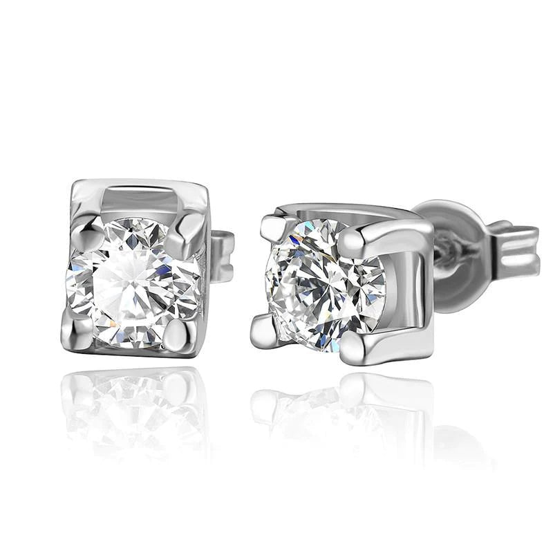 2 Ct Sparkling Round Cut Prong Set Natural Diamonds Studs Earring White Gold
