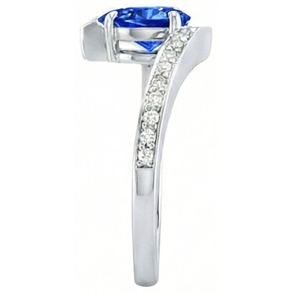 natural round sapphire 2ct ring top view