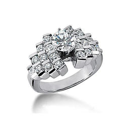 2 Ct. Natural Diamonds Engagement Ring White Gold 14K Prong Setting