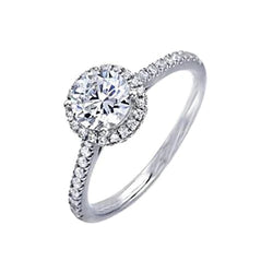 2 Ct. Real Diamond Engagement Ring White Gold Halo With Accents On Shank