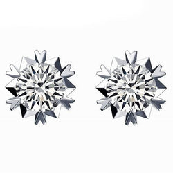 2 Ct. Round Solitaire Real Diamond Stud Earring Women Gold Jewelry