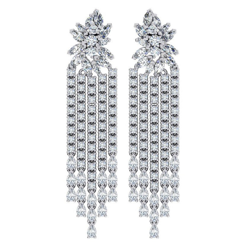 2 Inches Chandelier Earrings Diamonds