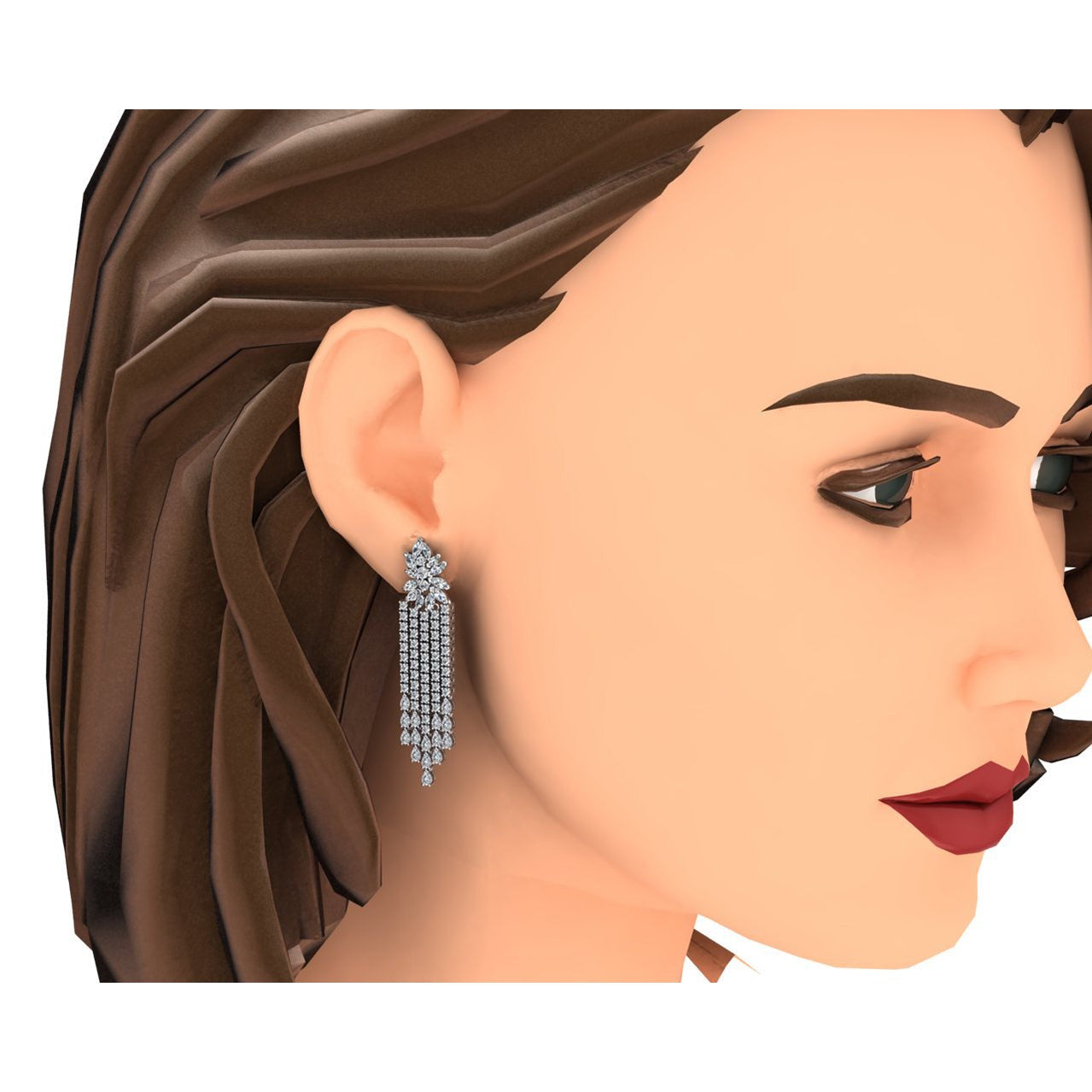 2 Inches Chandelier Earrings Diamonds