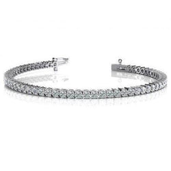 2 Prong Set White Natural Round Diamond Tennis Bracelet Solid Gold 6 Carats