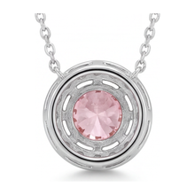Pink Diamond Necklace 2 Carat Lab Grown Round Halo Pendant 14K White Gold