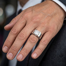2 ct Brilliant Diamond Mens Ring in 14 Karat White Gold