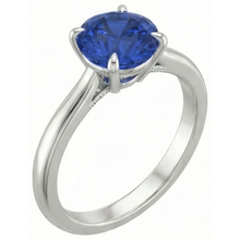 2 ct Genuine Solitaire Sapphire Ring For Sale