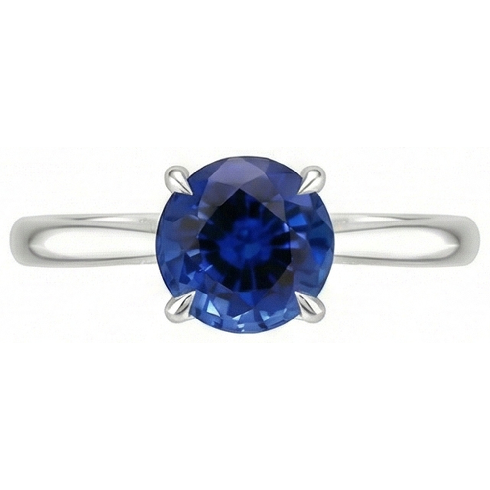 2 ct Genuine Solitaire Sapphire Ring For Sale