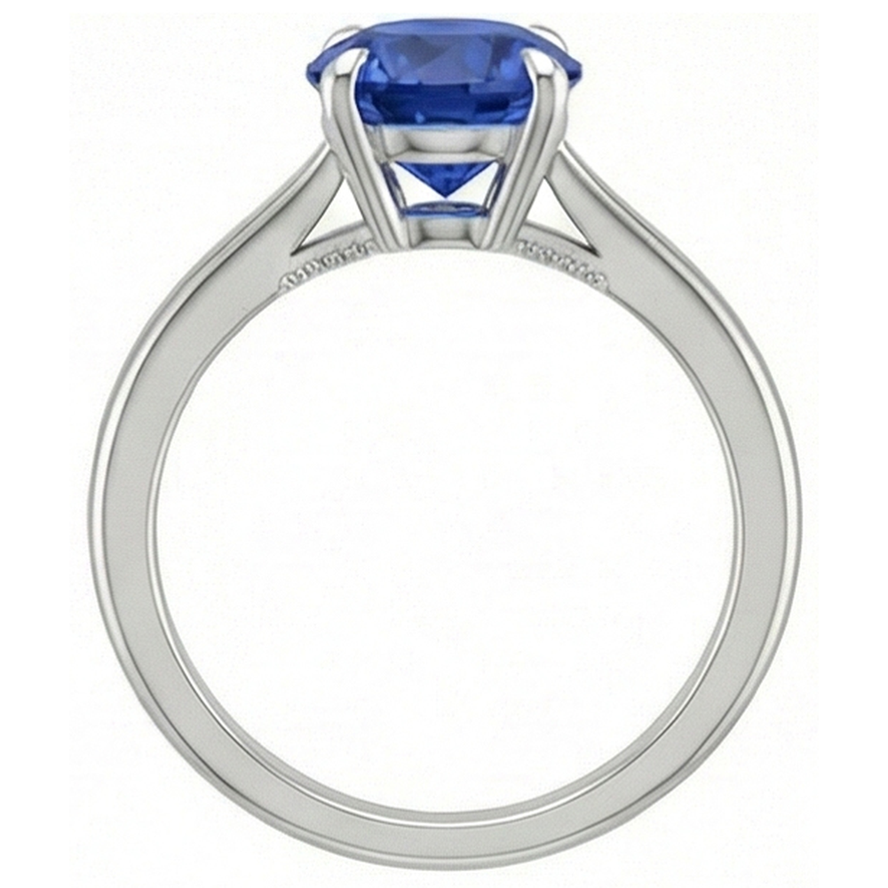 2 ct Genuine Solitaire Sapphire Ring For Sale
