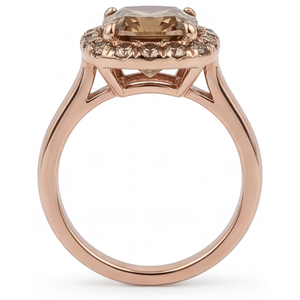 Luxury Halo Setting Ring 2.25 ct – profile view