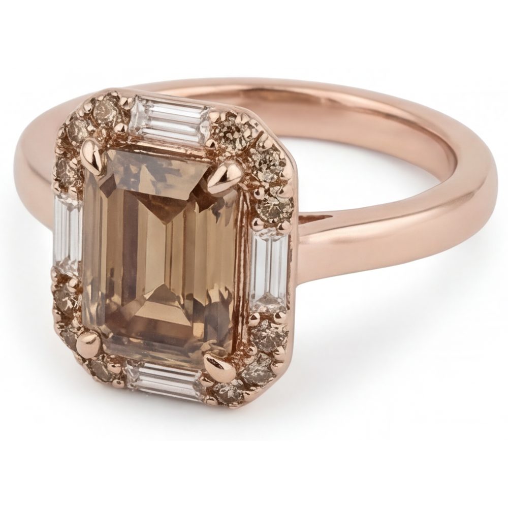 Fine Diamond Halo Setting Ring 2.25-ct 14 Karat Rose Gold – side view