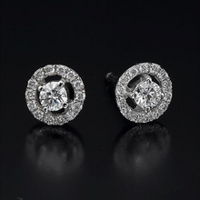 2.28 Ct Brilliant Cut Real Natural Earth Mined Diamonds Women Studs Halo Earrings With Jackets