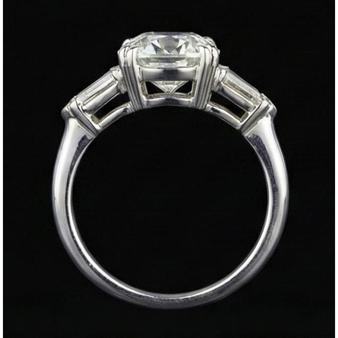 2.41 Carat Real Natural Earth Mined Diamond 3-Stone Ring White Gold Jewellery