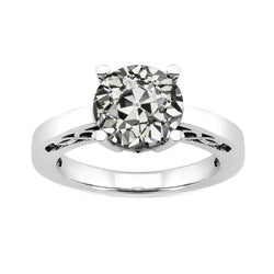 Handcrafted Brilliant Diamond Solitaire Engagement Ring 2.50 ct