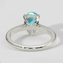 2.5ct Pear Paraiba Ring in 14k White Gold