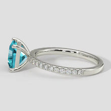 2.75 Carats Paraiba Ring Cushion Cut