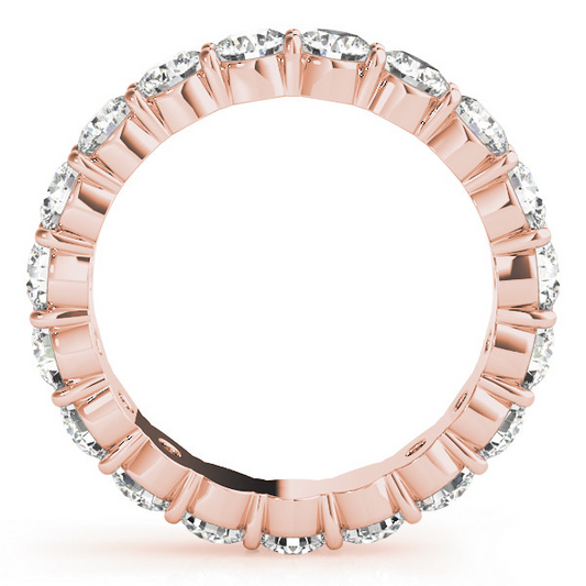 Diamond Round Brilliant Eternity Band in 14K Rose Gold – front view