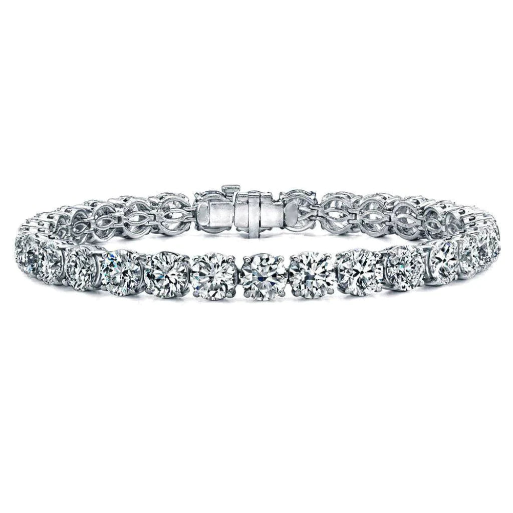 20 Carat Dazzling Round Genuine Diamond Tennis Bracelet