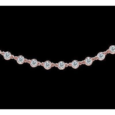 20 Carat Yards Real Natural Earth Mined Diamond Necklace Pendant Rose Gold Yard
