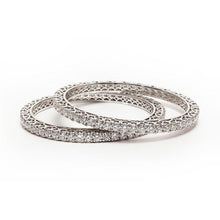 20 Ct Round Natural Diamond Bangle 14K White Gold