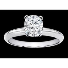 2 Carat Cushion Natural Earth Mined Diamond Solitaire Ring White Gold 14K