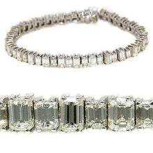 20.80 Ct Emerald Cut Real Diamond Tennis Bracelet Solid White Gold Jewelry