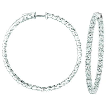 20ct Natural White Gold Diamond Hoops