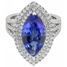 21.25 Ct Solitaire With Accent Tanzanite With Natural Earth Mined Diamonds Ring Gold 14K