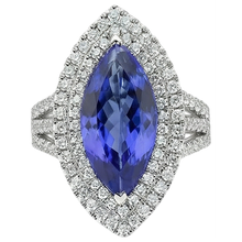 21.25 Ct Solitaire With Accent Tanzanite With Natural Earth Mined Diamonds Ring Gold 14K