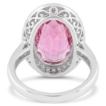 22.34 Ct Pink Kunzite And Natural Earth Mined Diamonds Ring White Gold 14K
