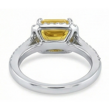 22 Carats Yellow Citrine And Natural Earth Mined Diamond Wedding Ring White Gold Jewellery
