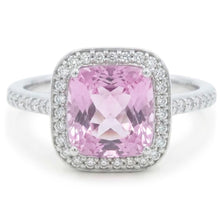 24.90 Ct Pink Kunzite And Natural Earth Mined Diamond Anniversary Ring