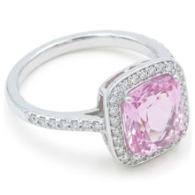 24.90 Ct Pink Kunzite And Natural Earth Mined Diamond Anniversary Ring