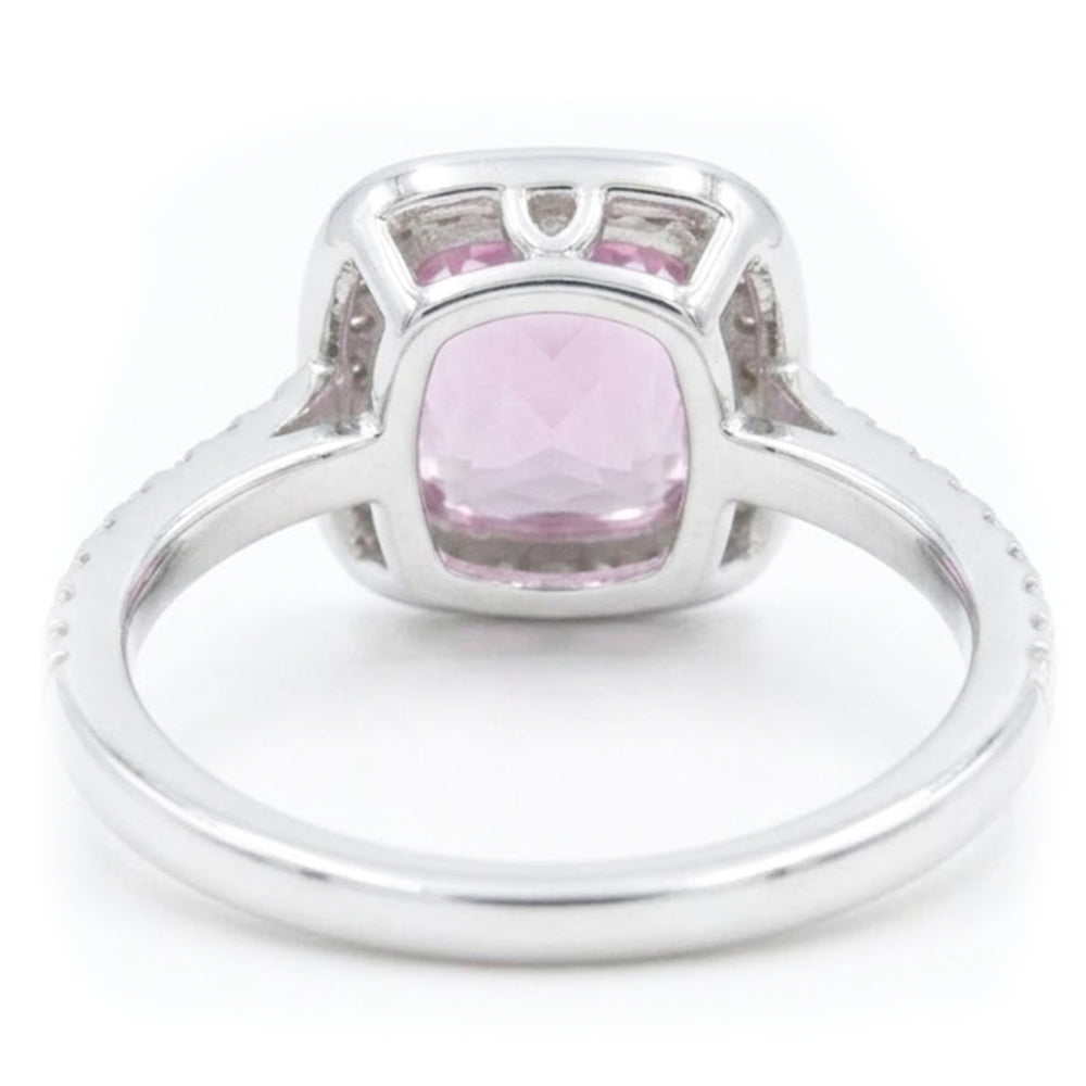 24.90 Ct Pink Kunzite And Natural Earth Mined Diamond Anniversary Ring