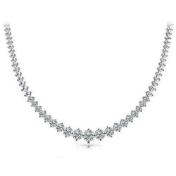 24 Ct Small Round Cut Real Diamonds Ladies Necklace 14K White Gold