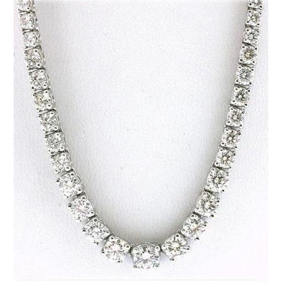 25 Carats Real Diamonds Necklace Tennis Graduated Riviera 16"