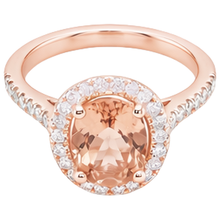 26.50 Ct Oval Morganite And Natural Earth Mined Diamonds Ring Rose Gold 14K