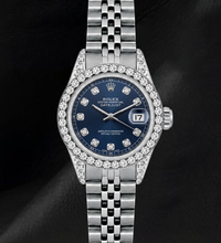Datejust Rolex 6916 26mm Blue Diamond Dial Diamond Bezel Stainless Steel Watch