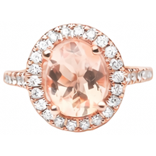 27.50 Ct Solitaire With Accent Morganite With Natural Earth Mined Diamonds Ring Gold 14K