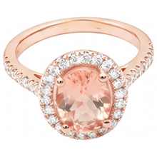 27.50 Ct Solitaire With Accent Morganite With Natural Earth Mined Diamonds Ring Gold 14K