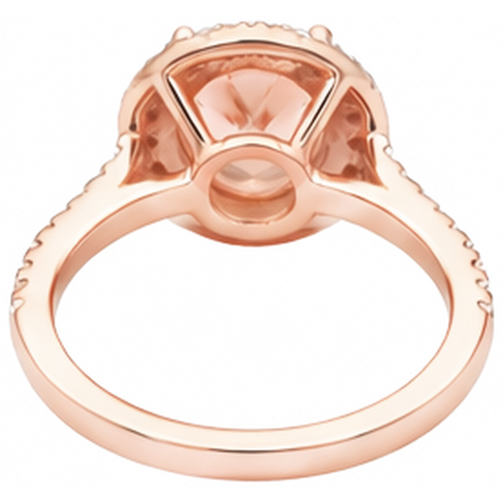 27.50 Ct Solitaire With Accent Morganite With Natural Earth Mined Diamonds Ring Gold 14K