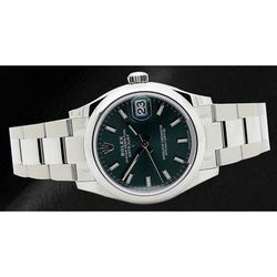 278240 Rolex Date-just 31mm Green Luminous Dial Ladies Steel Watch