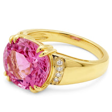 28.25 Ct Oval Cut Kunzite With Round Natural Earth Mined Diamonds Ring 14K Yellow Gold