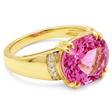 28.25 Ct Oval Cut Kunzite With Round Natural Earth Mined Diamonds Ring 14K Yellow Gold