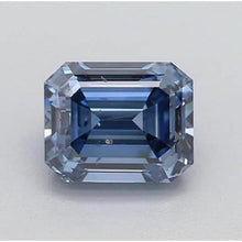 Emerald Cut Royal Blue Sapphire ring in Gold – main view