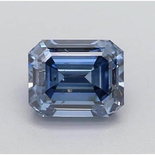 Emerald Cut Royal Blue Sapphire ring in Gold – main view