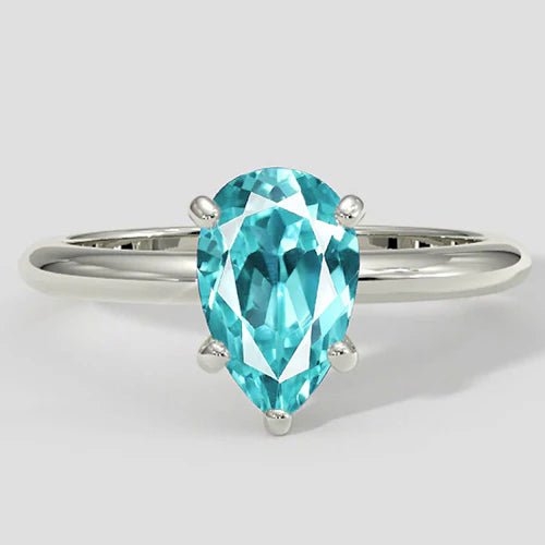 2 Ct. Pear Cut Paraiba Ring